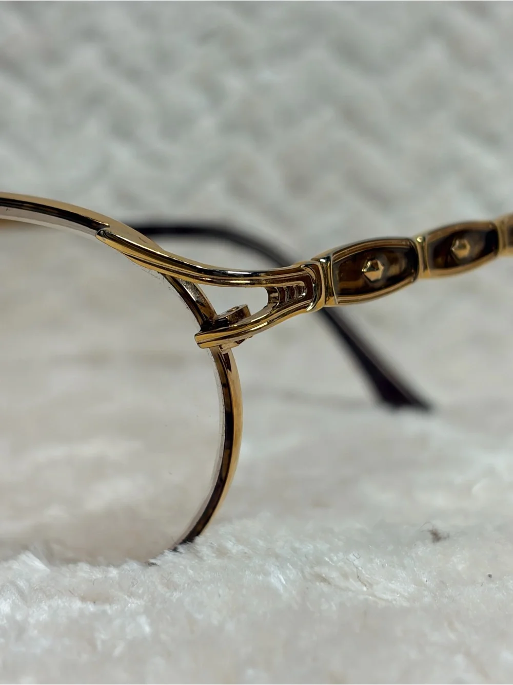 Vintage Tura Gold Tortoise Oval Glasses Frames Only Librarian Chic Officecore